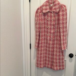 Loveshack fancy Chic Pink Tweed Dress